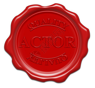 高级标签高级品质演员 - 白色背面隔离的红蜡印章插图背景