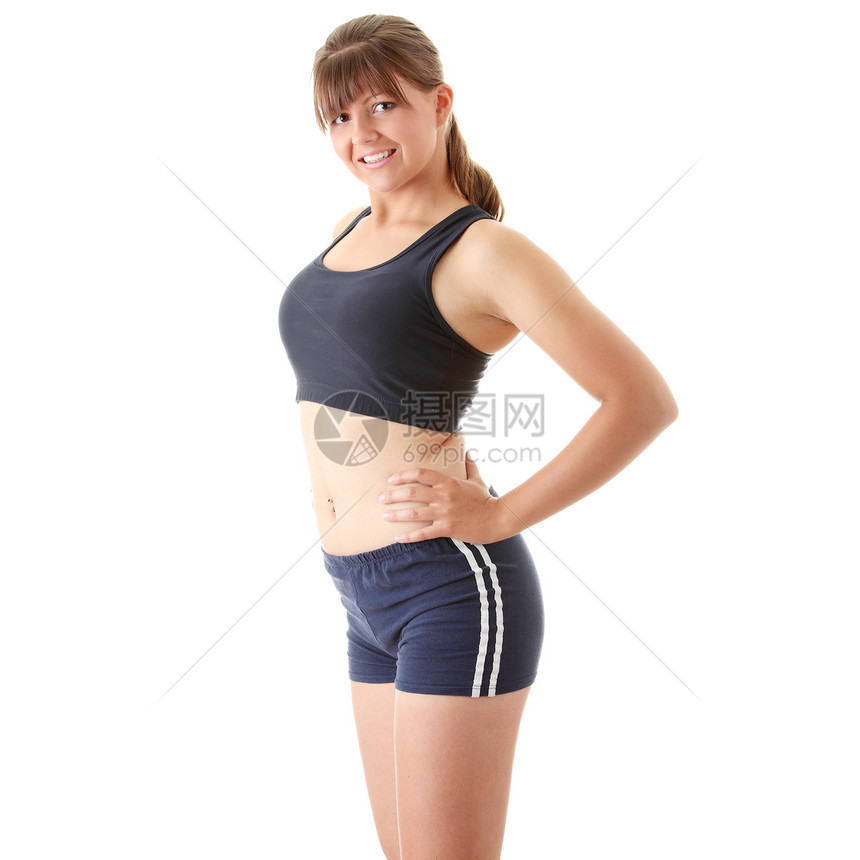 妇女运动姿势保健弯曲氨纶耐力护理瑜伽微笑体操福利图片