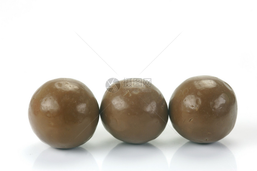 巧克力混合球涂层糖果白色食物图片