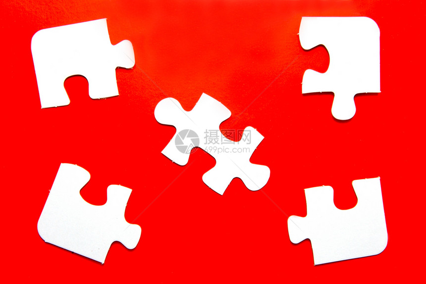 拼锯碎片商业概念游戏战略红色白色挑战拼图图片