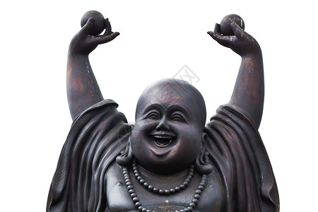 白浅上神素材一个快乐的欢笑 白背景的冥想雕塑雕像微笑白色背景