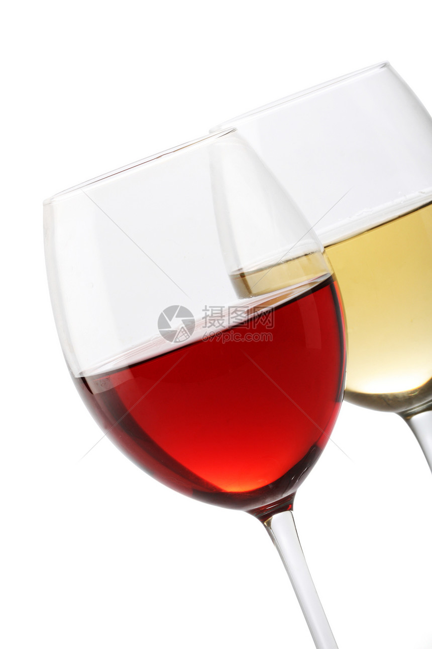 两杯红酒黄色液体白色水晶派对玻璃酒杯品酒庆典红色图片