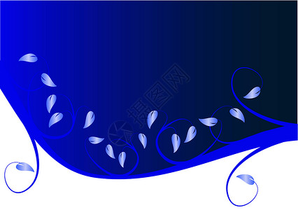 蓝色抽象矢量插图创造力滚动白色卷曲棕色绘画植物艺术品漩涡花丝背景图片