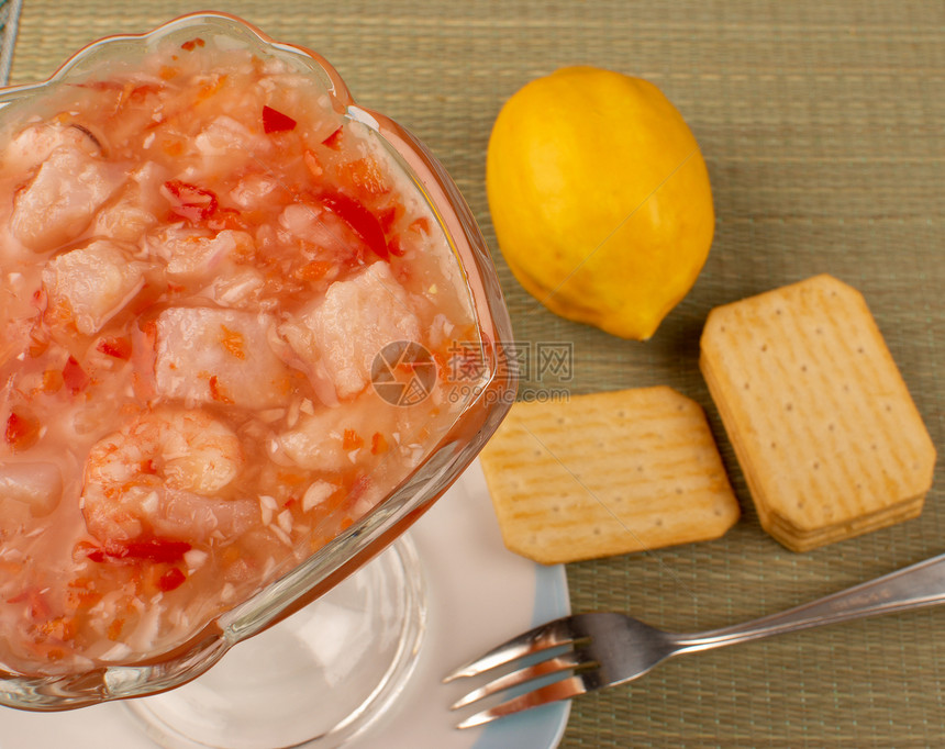 切维奇美食柠檬腌鱼食物海鲜橘汁拉丁胡椒低脂肪洋葱图片