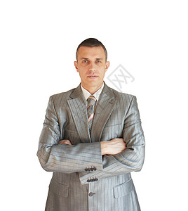 时尚迷人的帅哥姿势金融银行家经理工作室白色气势成人资格男人背景图片