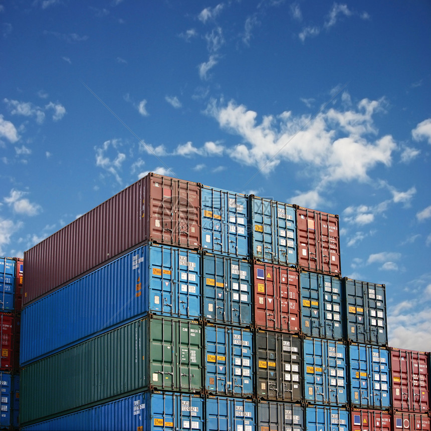 货运集装箱进口贸易工业船运船厂后勤运输商业商品天空图片