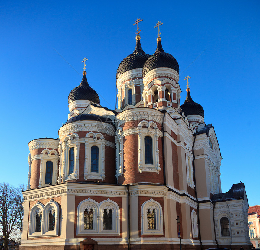 亚历山大内夫斯基大教堂穹顶日落圆顶建筑城市天炉历史性大教堂宗教教会图片