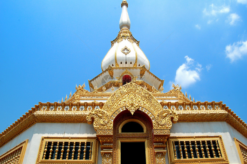 泰国寺庙艺术蓝色雕塑雕像崇拜天空晴天旅行图片