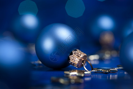 圣诞舞会蓝色宏观玩具背景图片