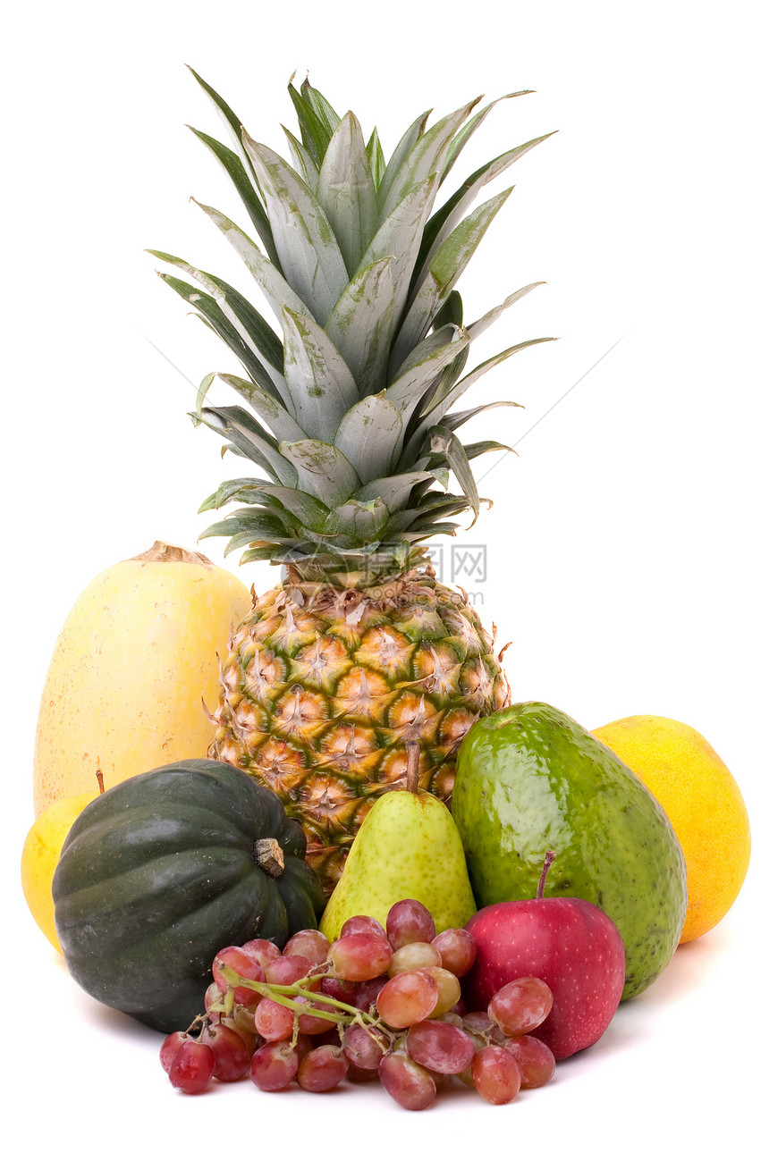 新鲜水果和农产品蔬菜团体橡子壁球平衡菠萝柚子饮食食品生产图片