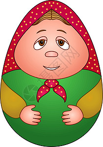 多尔马达基亚多尔马特雷什卡传统玩物套娃女性祖母纪念品裙子女孩国家车削插画