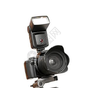 闪光剪贴画相机白色三脚架技术电子黑色单反照片热靴电子产品手电筒背景