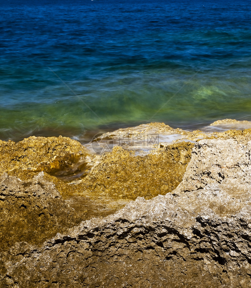 岩礁砂岩岩石假期地质学侵蚀潜水风景吸引力蓝色海洋图片
