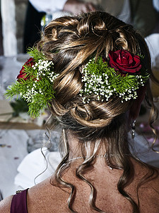 新娘曲线婚礼发型造型金发女郎头发背景图片