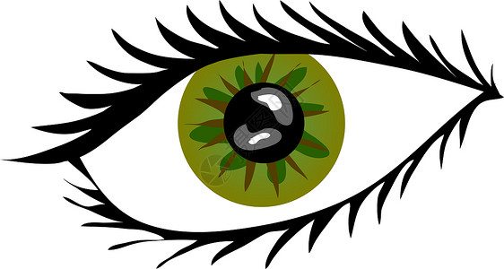 绿眼和鞭笞白色蓝色睫毛眼睛插图背景
