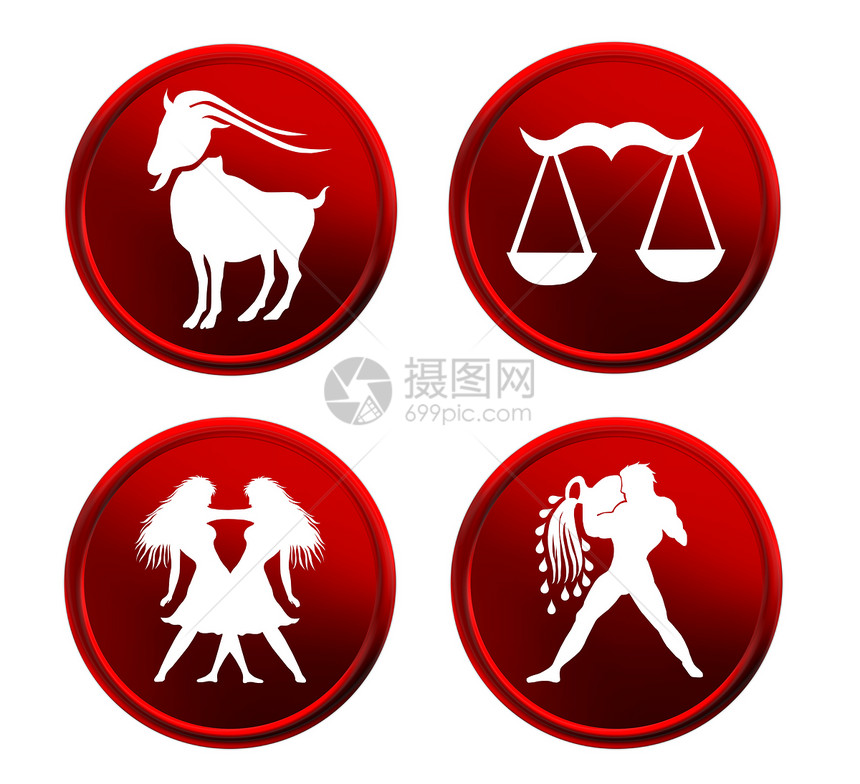 红色zodiac标志 - 设置 3图片