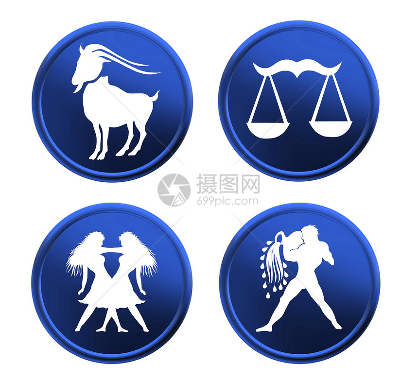 蓝色zodiac 符号 - 设置 1图片