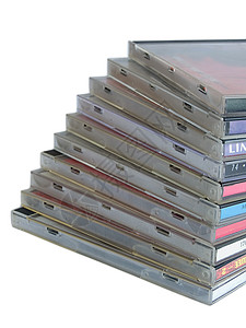 白色上孤立的cd箱盖子案件音乐盒子磁盘塑料光盘技术袖珍数据背景图片