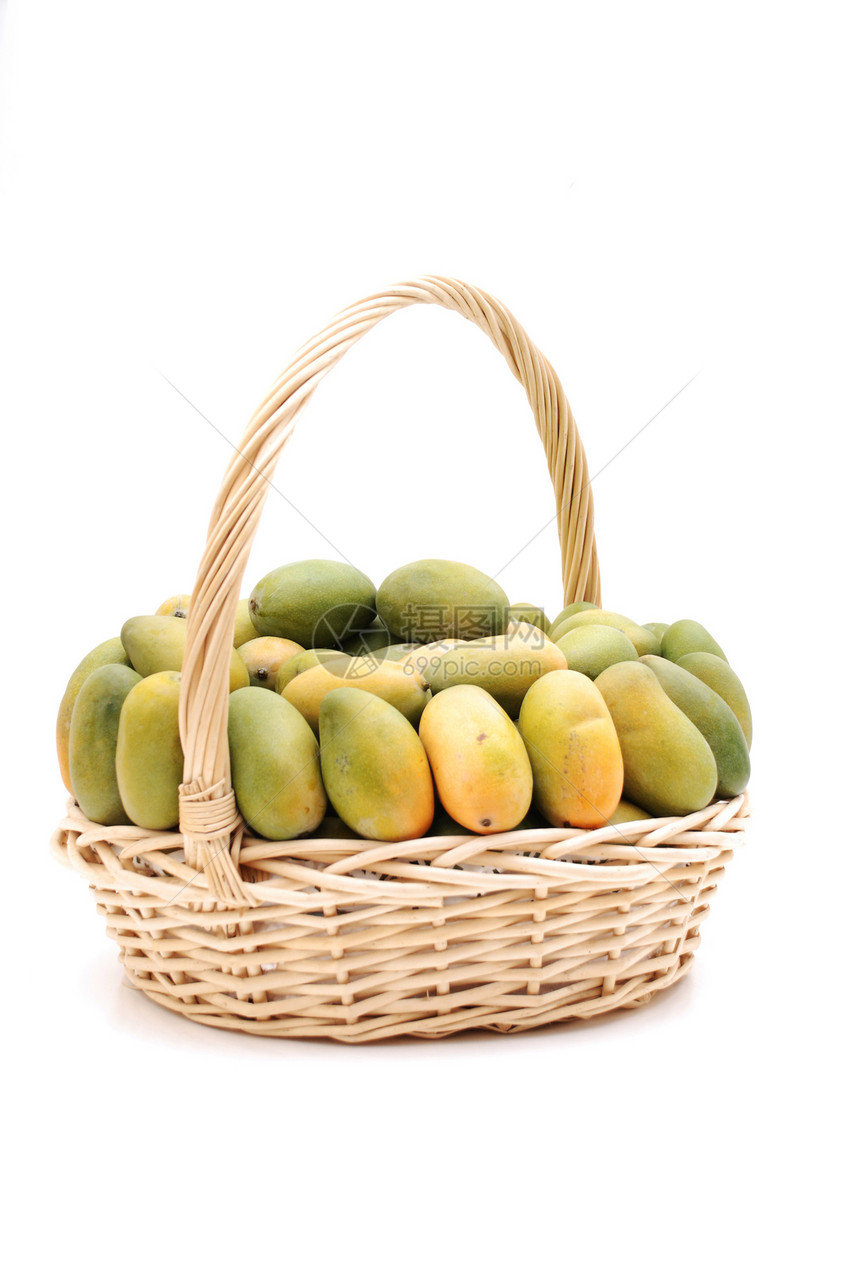 芒果热带绿色水果食物黄色健康营养图片