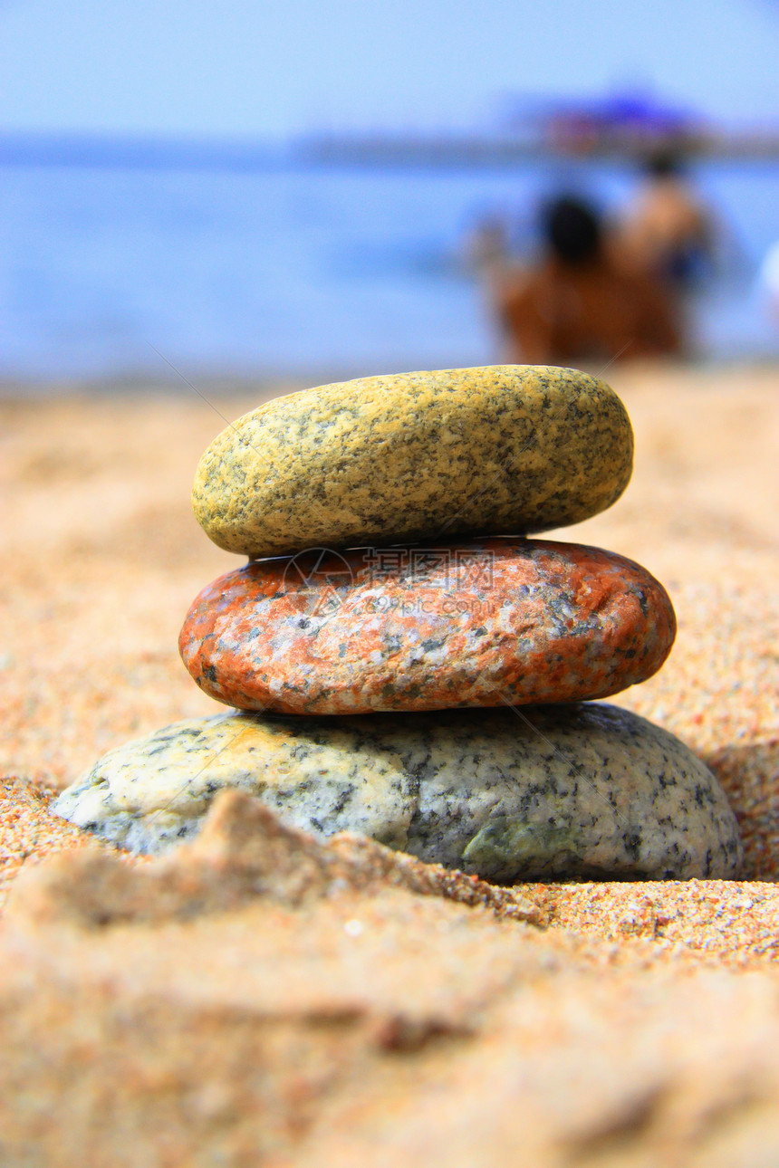 岸边的石头海滩文化闲暇命令冲浪协议蓝色福利平衡热带图片