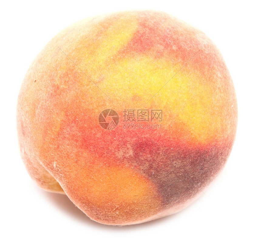 成熟的桃子橙子小吃水果肉质白色食物图片
