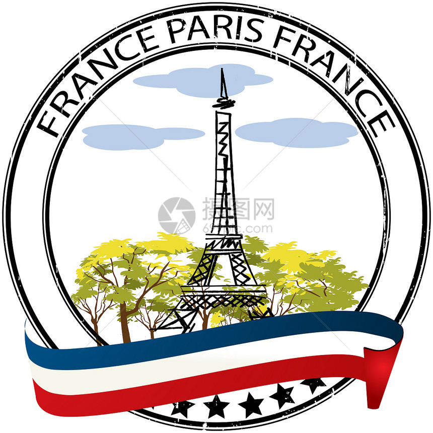 巴黎邮票国家草图旗帜插图艺术图片
