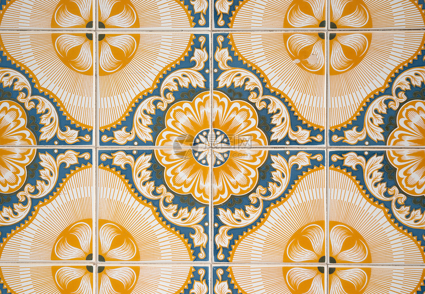 原形旧瓷砖马赛克蓝色历史水泥控制板工作陶瓷手工正方形制品图片