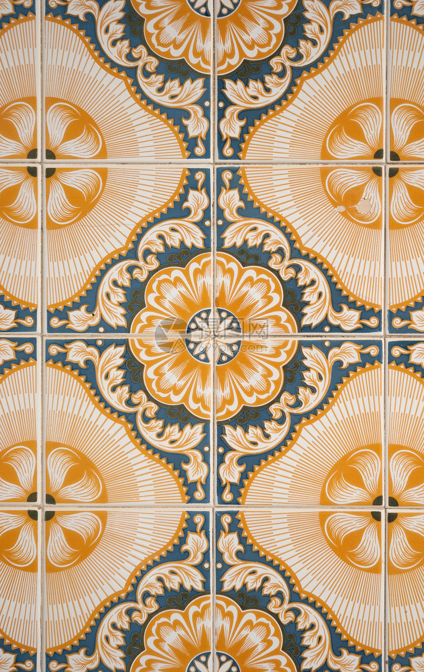 原形旧瓷砖控制板水泥历史蓝色马赛克陶瓷工作手工制品正方形图片