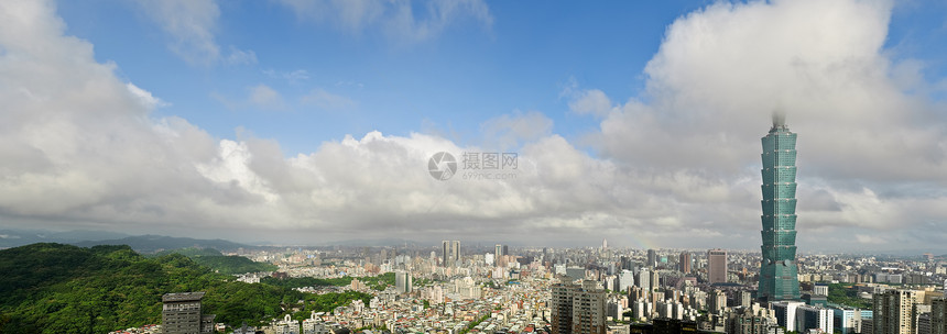 台北市天际地标商业市中心摩天大楼天空首都大厦风景建筑地平线图片