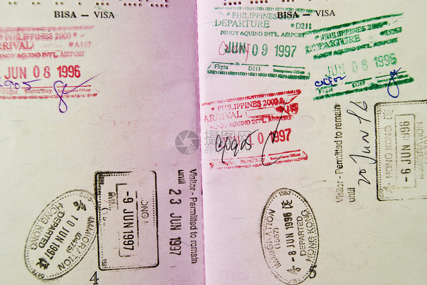 护照移民邮票影棚摄影旅行图片