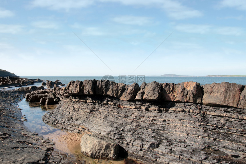 岩石海岸海滩蓝色波浪精神海洋峡谷天堂喜悦地平线活力图片