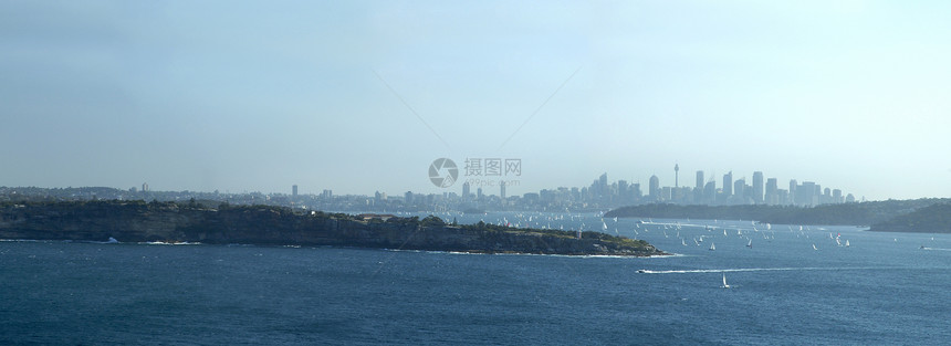 Sydney全景气概海岸天际旅行男子海岸线蓝色城市图片