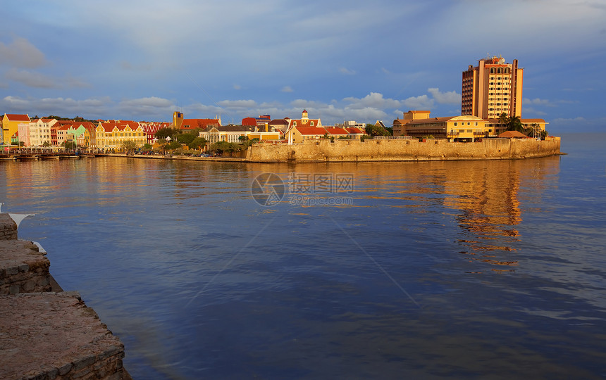 威廉斯塔风景全景城市建筑物景观海洋市中心日落蓝色反思图片
