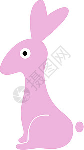 粉红兔子插图艺术绘画乐趣粉色哺乳动物卡通片白色毛皮背景图片