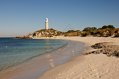 菲尼斯特尔Rottnest 灯塔海滩旅行建筑援助海洋警告地标假期建筑学历史背景