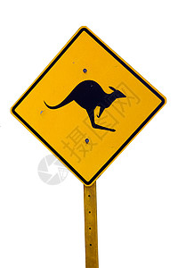 袋鼠标志乡村反光板黑色亮色地区危险黄色动物背景图片