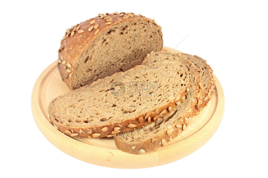 带向日葵籽的面包粮食面粉棕色种子玉米早餐脆皮食物饮食小麦图片