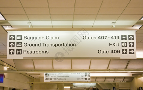 机场终点站航空公司运输建筑箭头建筑学指示牌旅行通道大堂背景图片
