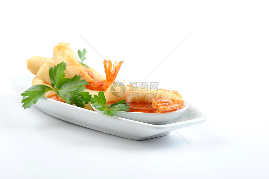 炸虾油炸美食海鲜小吃橙姜图片