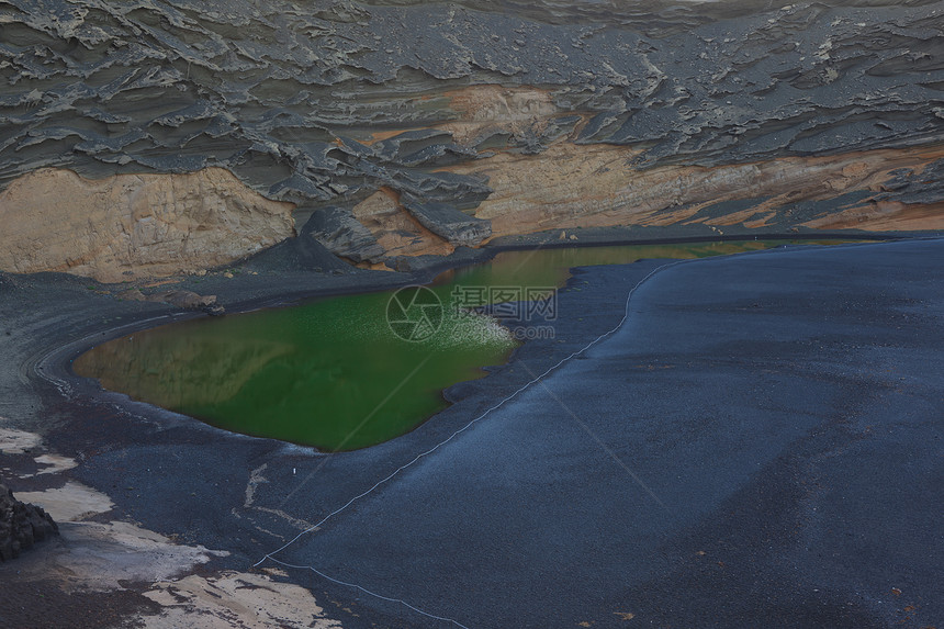 兰萨罗特绿色群岛景观黑色日光熔岩火山图片