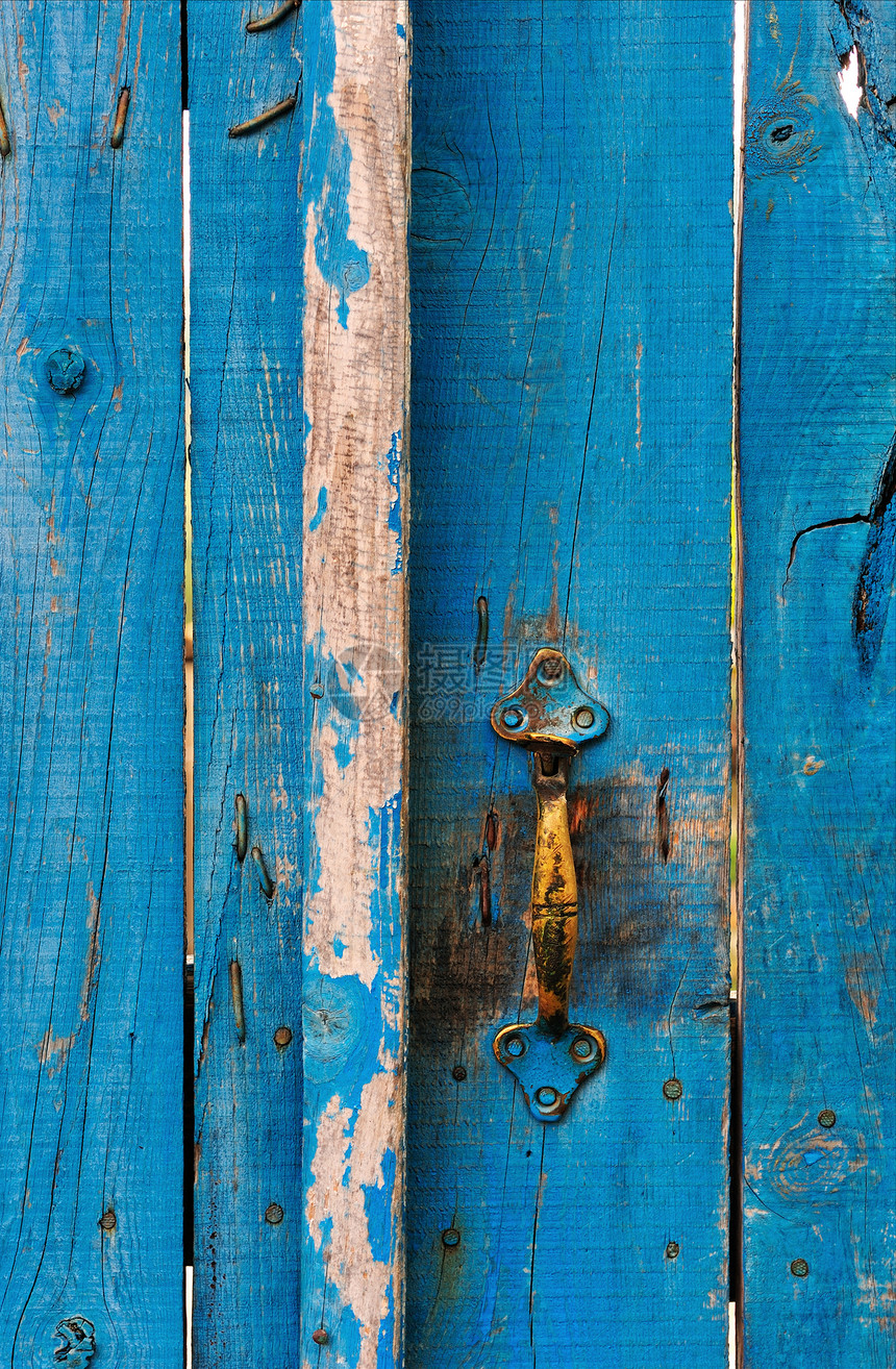 高纹质高蓝色木制门图片