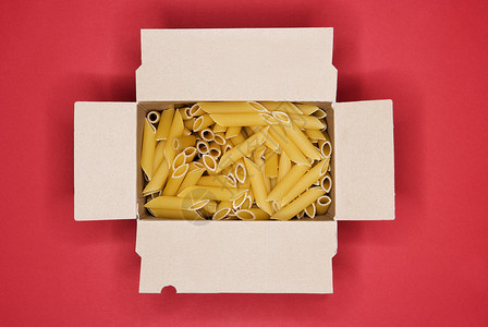 意大利面粉包包装背景卡片阴影食物盒子纸盒维安食品红色背景图片