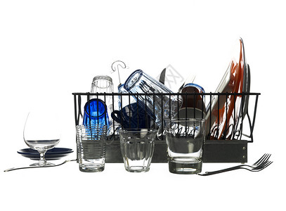 排水器盘子菜碗碟架刀具杯子玻璃静物水杯工作室酒杯盘子产品背景