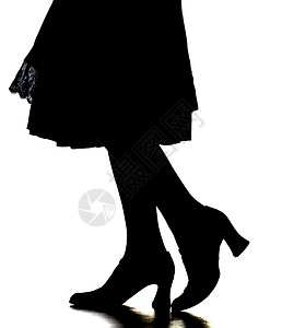 女人的轮廓女士拖鞋女孩高跟鞋服装产品衣服静物裙子工作室背景图片