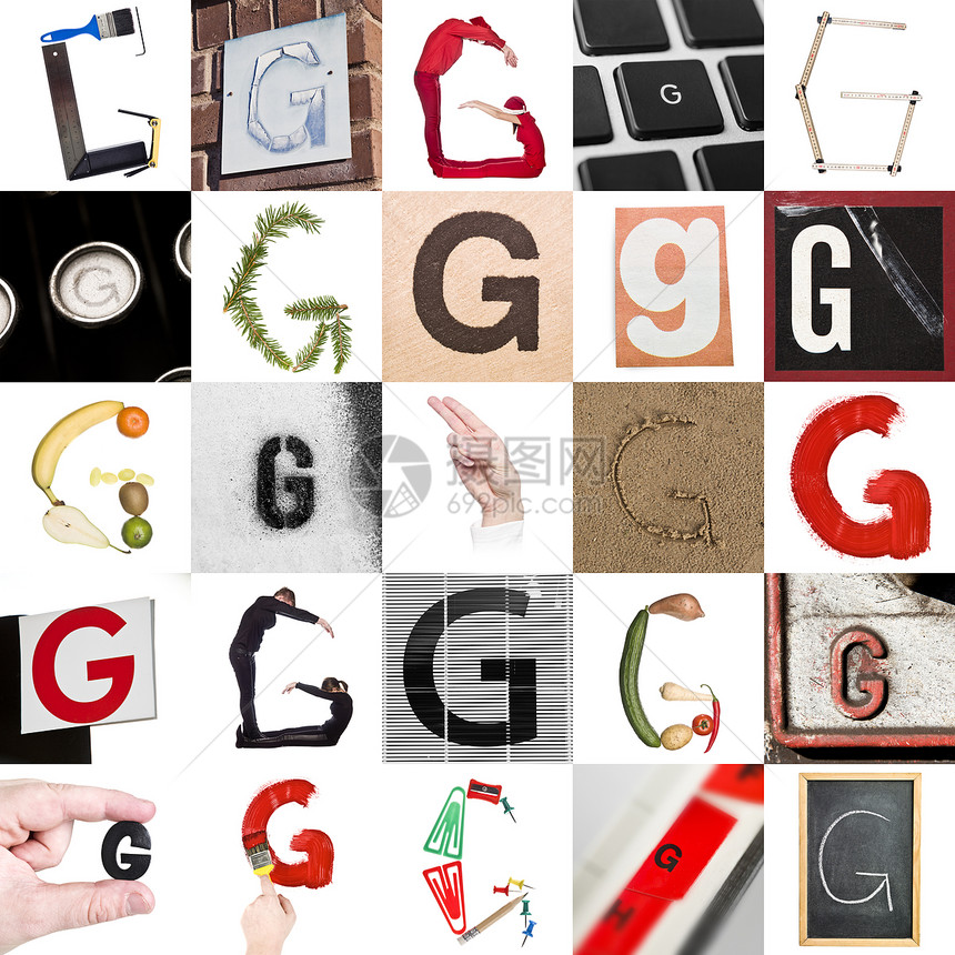 字母拼贴G图片