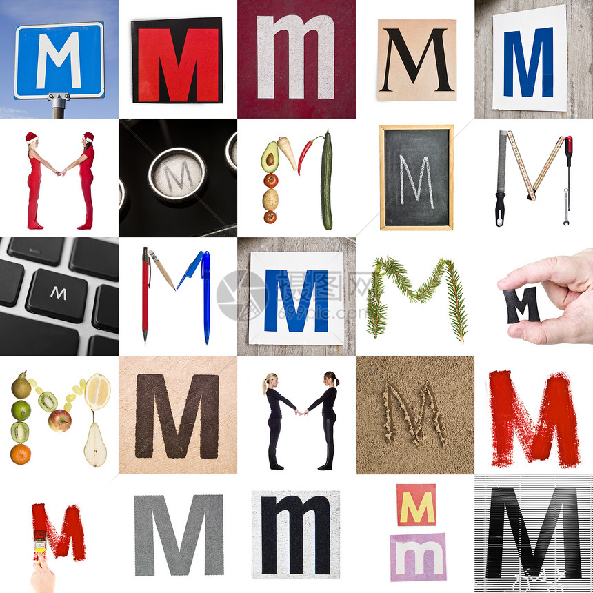 字母拼贴M图片