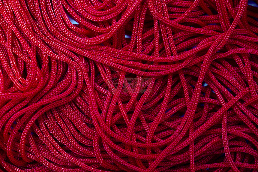 红线背景棉布刺绣细绳宏观工作纺织品工艺材料手工针织图片