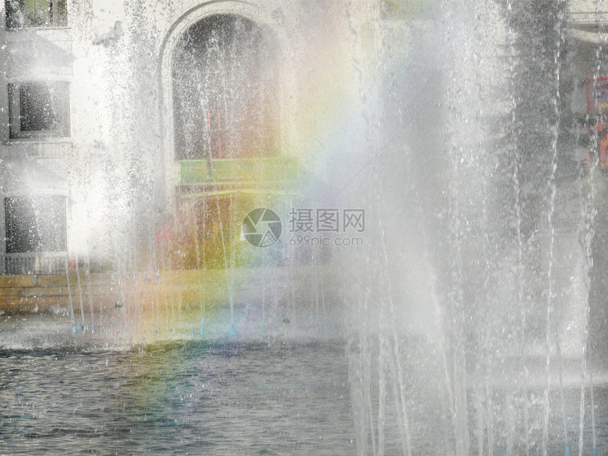 彩虹喷泉情绪太阳乐趣图片