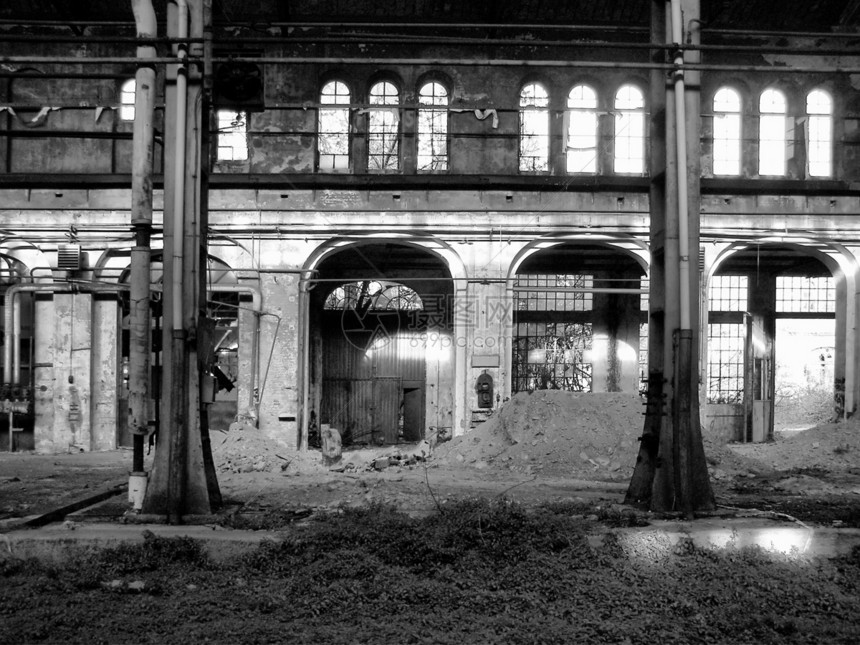 废弃工厂工业地标职场纪念碑考古学白色废墟黑色建筑建筑学图片