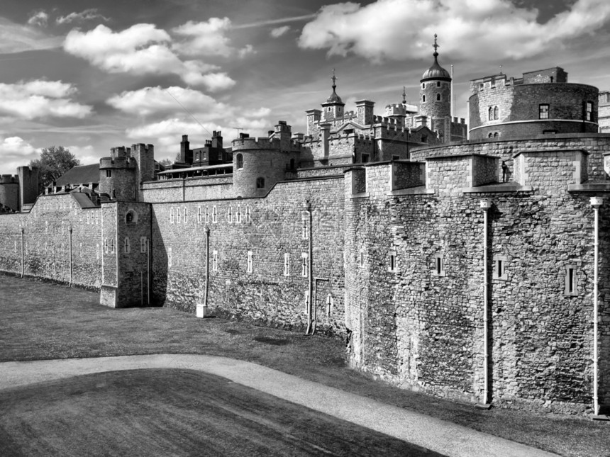 伦敦塔地牢建筑学地标建筑纪念碑白色监狱石头黑色城堡图片